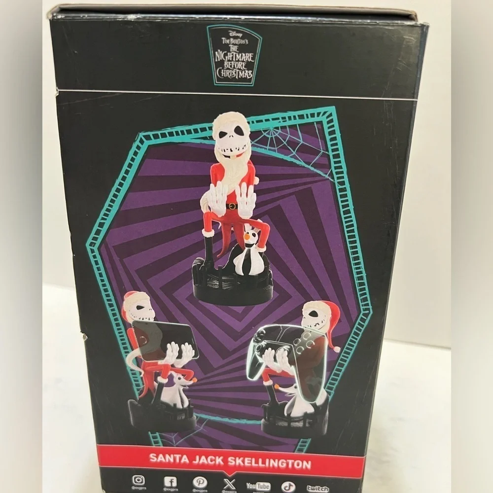 Black Controller Holder with Santa Skeleton Design